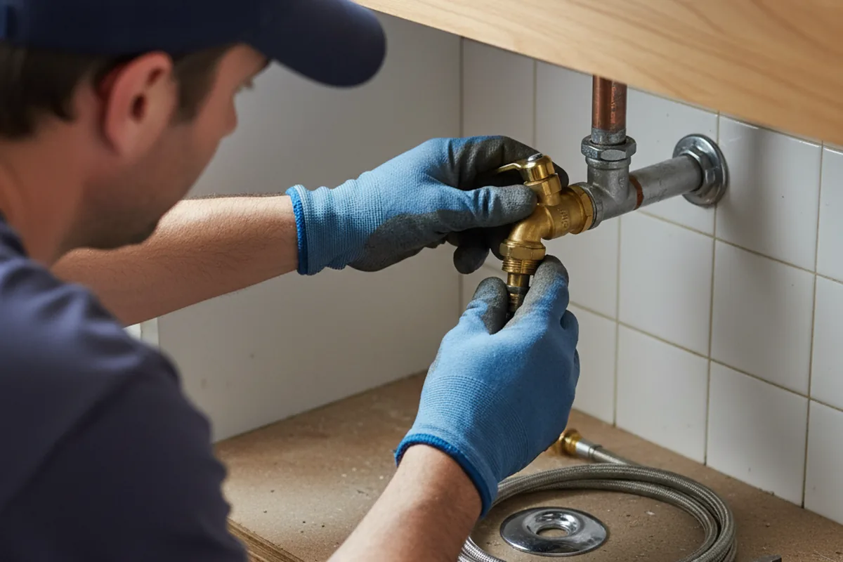 Shutoff valve and fitting work during Well Pump Repair in Patriot